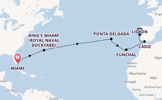 Transatlantic from Miami, Florida with the Seven Seas Prestige