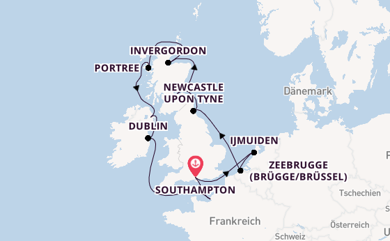 Britische Inseln ab Southampton, Großbritannien auf der Norwegian Star