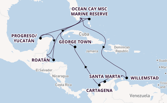 Caribbean vanaf Miami, Verenigde Staten met de EXPLORA I
