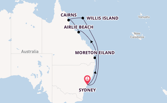 Australië vanaf Sydney, Australië met de Carnival Splendor