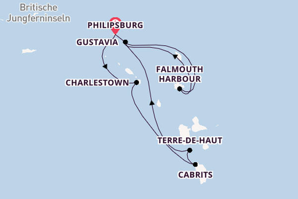 Südliche Karibik ab Philipsburg, St. Maarten auf der Star Flyer