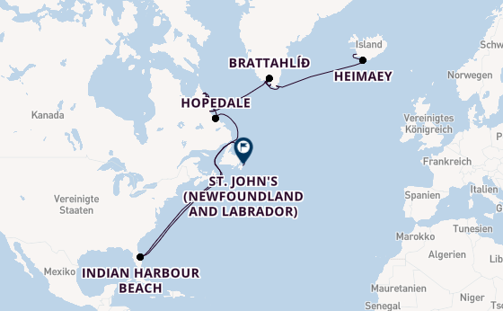 Transatlantik ab Reykjavik, Island auf der Seabourn Venture