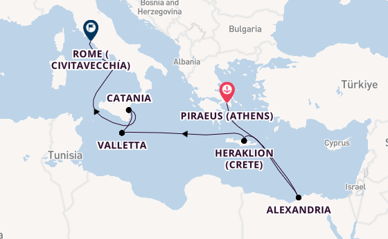 Luxury Med & Egypt: Alexandria, Heraklion & Rome with Athens Stay