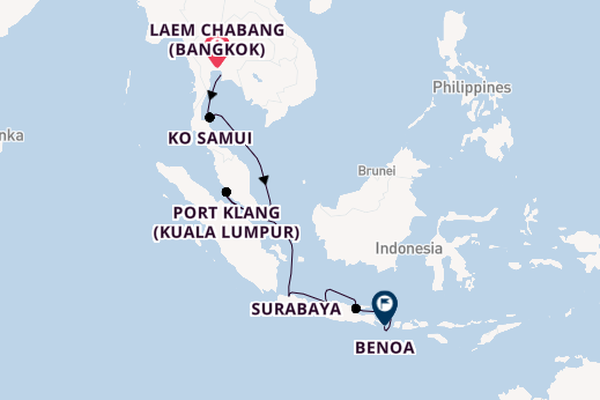 South East Asia from Laem Chabang (Bangkok), Thailand with the Seven Seas Explorer