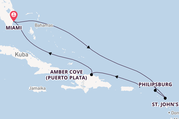 Karibik ab Miami auf der MSC Meraviglia