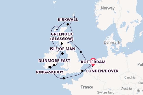 Britse Eilanden vanaf Rotterdam, Nederland met de Nieuw Statendam