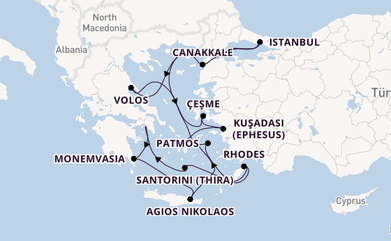 Eastern Mediterranean from Piraeus (Athens), Greece with the Seabourn Ovation 