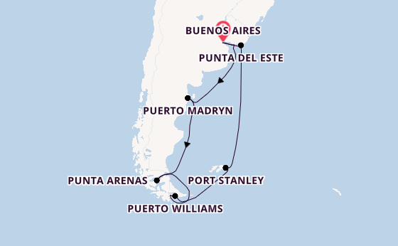 Südamerika ab Buenos Aires, Argentinien auf der Costa Favolosa