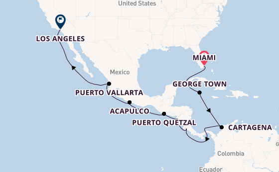 Midden-Amerika vanaf Miami, Verenigde Staten met de Sonata (Oceania)