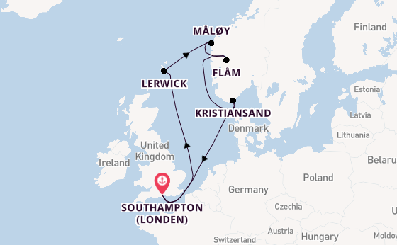 Verenigd Koninkrijk vanaf Southampton (Londen), Engeland met de MSC Virtuosa