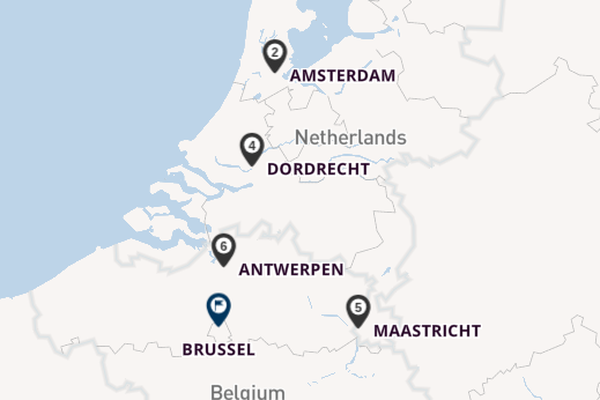 Maas vanaf Amsterdam, Nederland met de Celebrity Wanderer
