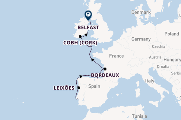 British Isles from Lisbon, Portugal with the Silver Dawn