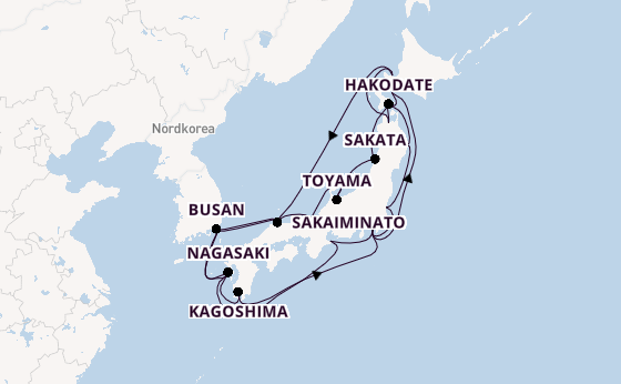 Japan ab Tokio, Japan auf der Diamond Princess