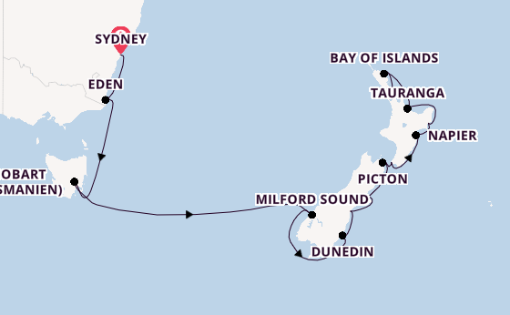 Neuseeland ab Sydney auf der Azamara Pursuit