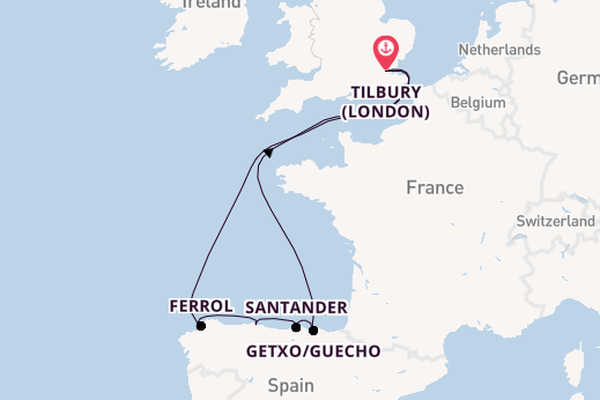Sailing from Tilbury (London) via Ferrol