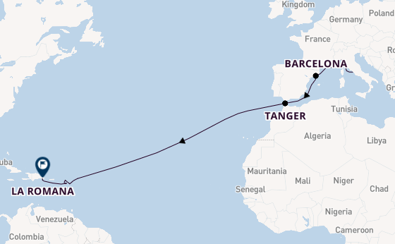 Westelijke Middellandse Zee vanaf Civitavecchia (Rome), Italië met de MSC Opera