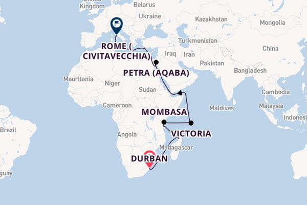Africa from Durban, South Africa with the MSC Sinfonia