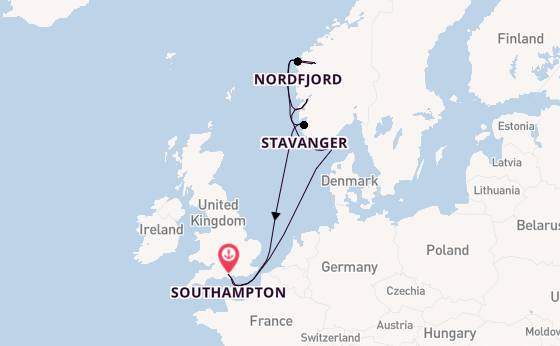 Norway from Southampton, England with the Arvia