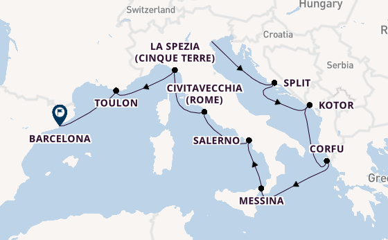 Middellandse Zee vanaf Venetië, Italië met de Sirena