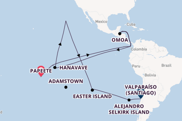 Polynesia from Papeete, Tahiti, French Polynesia with the Silver Cloud