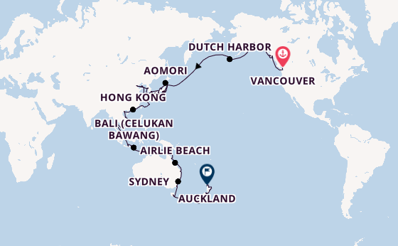 Transpacific from Vancouver, Canada with the Azamara Pursuit