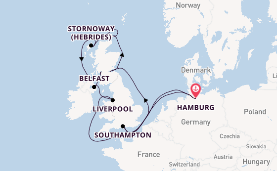 United Kingdom from Hamburg, Germany with the MSC Preziosa