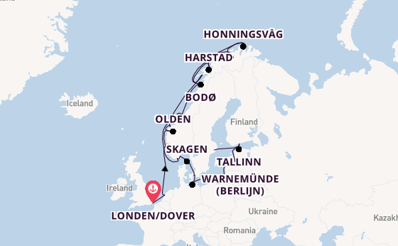 Noorwegen vanaf Londen/Dover, Groot-Brittannië met de Azamara Journey