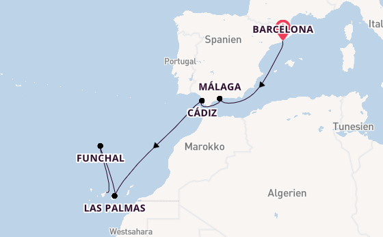 Westliches Mittelmeer ab Barcelona, Spanien auf der Costa Smeralda