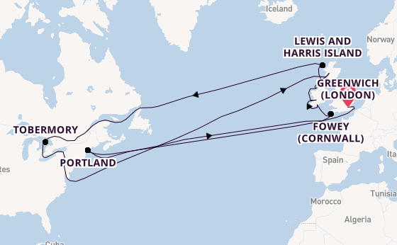 Transatlantic from Greenwich (London), England with the Viking Lyra