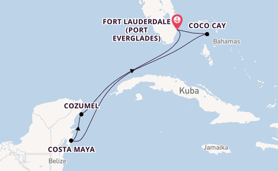 Karibik ab Fort Lauderdale (Port Everglades), USA auf der Symphony of the Seas