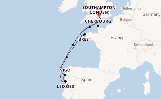Engeland vanaf Southampton (Londen), Engeland met de MSC Meraviglia