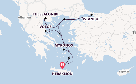 Östliches Mittelmeer ab Heraklion, Griechenland auf der Mein Schiff 5