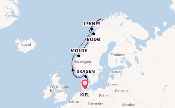 Norwegen ab Kiel, Deutschland auf AIDAluna