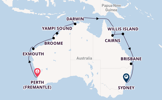 Australia from Perth (Fremantle), Australia with the Grand Princess