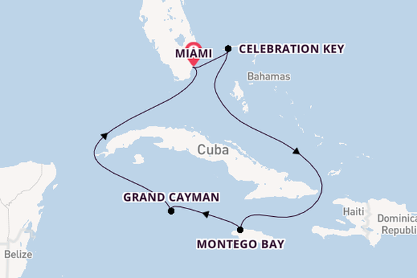 Caribbean from Miami, Florida, USA with the Carnival Venezia