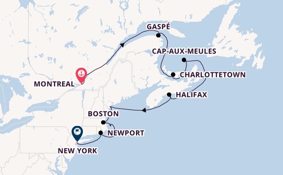 USA Ostküste ab Montreal, Kanada auf der EUROPA
