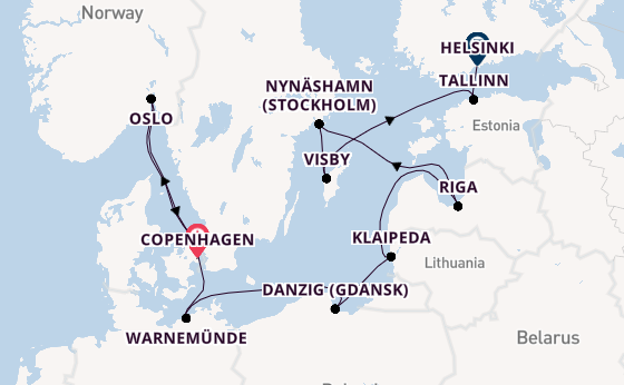 Norway from Copenhagen, Denmark with the Norwegian Jewel