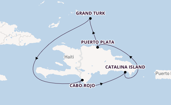 Caribbean vanaf La Romana, Dominicaanse Republiek met de Costa Fascinosa