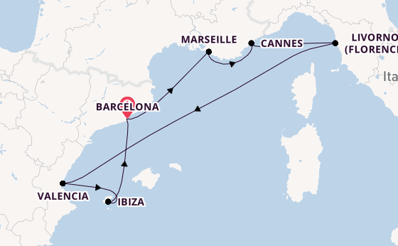 Western Mediterranean from Barcelona, Spain with the Resilient Lady