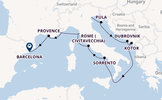 Mediterranean Sea from Fusina (Venice) with the Azamara Journey