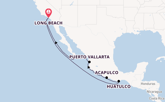 Mexican Riviera from Long Beach, California, USA with the Carnival Legend
