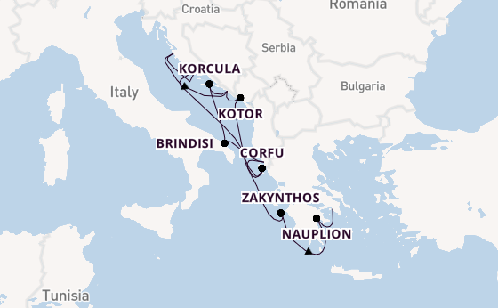 Oostelijke Middellandse Zee vanaf Dubrovnik, Kroatië met de Seabourn Quest