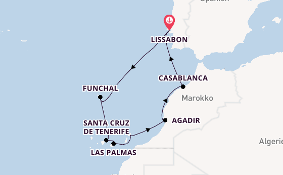 Kanarische Inseln ab Lissabon, Portugal auf der Seven Seas Splendor
