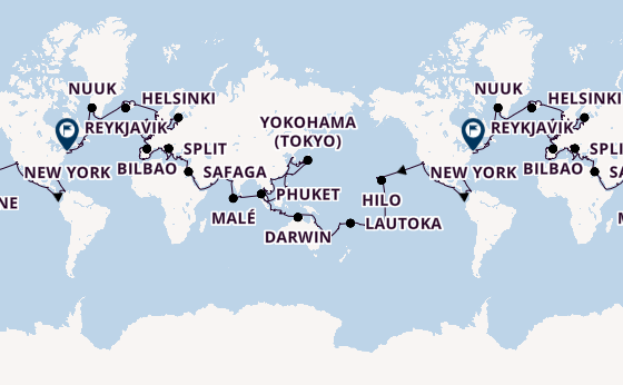 Round-the-World Trip from Miami, Florida, USA with the Vista