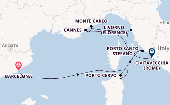 Westelijke Middellandse Zee vanaf Barcelona, Spanje met de EXPLORA II