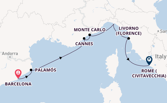 Western Mediterranean from Barcelona, Spain with the Seven Seas Grandeur