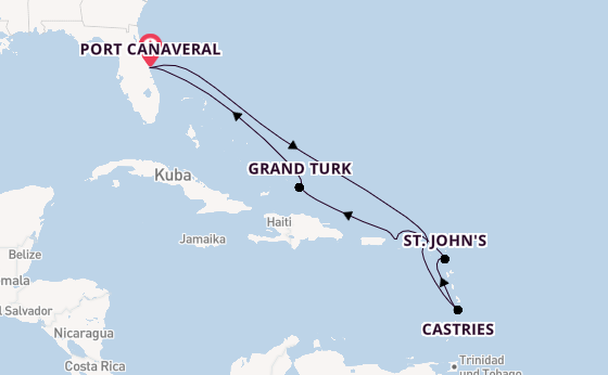 Karibik ab Port Canaveral, USA auf der Celebrity Apex