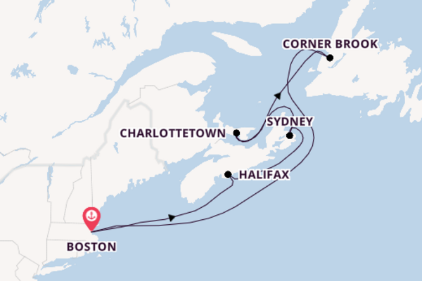 Cruise naar Boston via Halifax