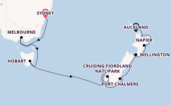 New Zealand from Sydney, Australia with the Noordam