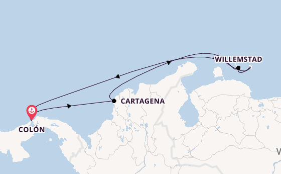 Southern Caribbean from Colón, Panama with the Grandeur of the Seas